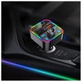 Émetteur FM Bluetooth / Chargeur Voiture Rapide BT22 avec 2x USB - Noir