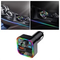 Émetteur FM Bluetooth / Chargeur Voiture Rapide BT22 avec 2x USB - Noir