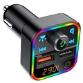 Émetteur FM Bluetooth / Chargeur Voiture Rapide BT22 avec 2x USB - Noir
