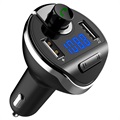 Émetteur FM Bluetooth avec Chargeur Voiture Double USB T20 - Noir