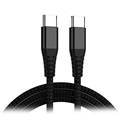 Câble de Charge USB Type-C Tressé Power Delivery - 1m, 65W - Noir