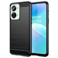 Coque OnePlus Nord 2T en TPU Brossé - Fibre de Carbone - Noire