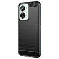 Coque OnePlus Nord 2T en TPU Brossé - Fibre de Carbone - Noire