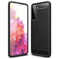 Coque Samsung Galaxy S21 5G en TPU Brossé - Fibre de Carbone