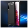 Coque Samsung Galaxy S21 5G en TPU Brossé - Fibre de Carbone