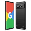 Coque Google Pixel 7 Pro en TPU Brossé - Fibre de Carbone - Noire