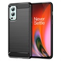 Coque OnePlus Nord 2 5G en TPU Brossé - Fibre de Carbone - Noire