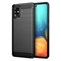 Coque Samsung Galaxy A71 en TPU Brossé - Fibre de Carbone