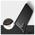 Coque Samsung Galaxy M52 5G en TPU Brossé - Fibre de Carbone - Noire