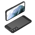 Coque Samsung Galaxy S22 5G en TPU Brossé - Fibre de Carbone - Noire