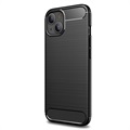 Coque iPhone 13 Mini en TPU Brossé - Fibre de Carbone - Noire