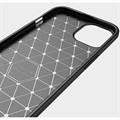 Coque iPhone 13 Mini en TPU Brossé - Fibre de Carbone - Noire