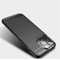 Coque iPhone 13 Pro en TPU Brossé - Fibre de Carbone - Noire