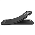 Coque iPhone 12 Pro Max en TPU Brossé - Fibre de Carbone - Noire