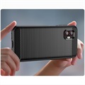 Coque en TPU Brossé pour Samsung Galaxy Xcover6 Pro - Fibre de Carbone - Noire