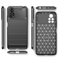 Coque Xiaomi Poco X4 Pro 5G en TPU Brossé - Fibre de Carbone - Noire
