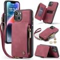 Coque Hybride iPhone 14 Plus Caseme C20 Zipper Pocket - Rouge