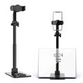 Support de téléphone rétractable CCT13 avec pince rotative à 360 degrés Base de support de tablettes en métal antidérapant pour la diffusion en direct