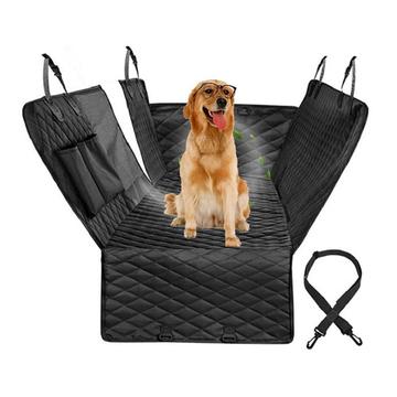 CWD007 Housse de siège de luxe pour chien avec fenêtre en maille et poches de rangement - Noir