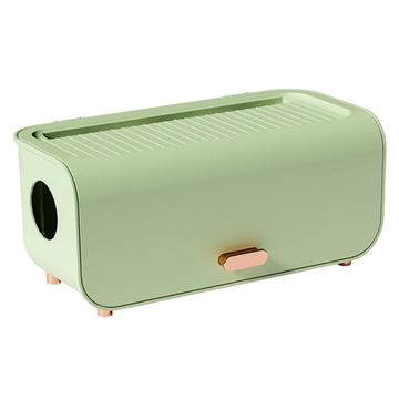 Boîte de gestion des câbles avec couvercle - Organisateur de barrettes d\'alimentation et cache-cordon - Vert