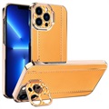 Coque Hybride iPhone 13 Pro CamStand - Fibre de Carbone - Doré