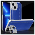 Coque Hybride iPhone 13 CamStand - Fibre de Carbone - Bleue