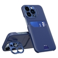 Coque iPhone 14 Pro avec Porte-Cartes CamStand - Bleu Foncé