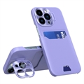 Coque iPhone 14 Pro avec Porte-Cartes CamStand - Violet