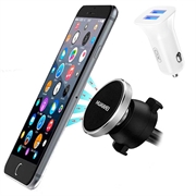 Kit de voiture essentiel - Chargeur USB double et support magnétique pour téléphone portable