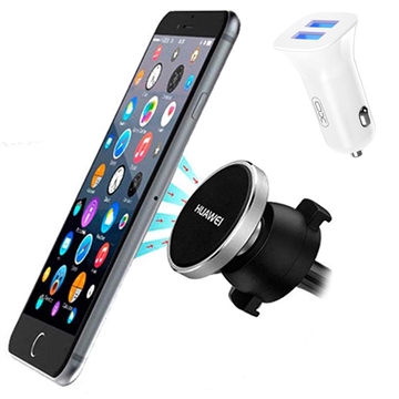 Kit de voiture essentiel - Chargeur USB double et support magnétique pour téléphone portable