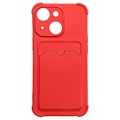 Coque iPhone 13 Mini en Silicone - Série Card Armor - Rouge