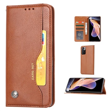 Étui Portefeuille pour Xiaomi Redmi Note 11 Pro/Note 11 Pro+ - Série Card Set - Marron