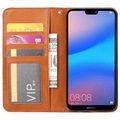 Étui Portefeuille Huawei P30 Lite - Série Card Set - Marron