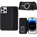 Étui Portefeuille iPhone 14 Max - Séries Bi-Color - Noir