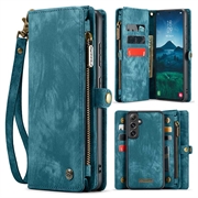 Étui Portefeuille Samsung Galaxy S24 FE Multifonctionnel 2-en-1 Caseme 008 - Bleu