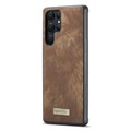 Étui Portefeuille Samsung Galaxy S22 Ultra 5G Multifonctionnel 2-en-1 Caseme - Marron