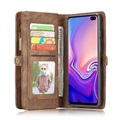 Étui Portefeuille Samsung Galaxy S10+ Multifonctionnel 2-en-1 CaseMe - Marron