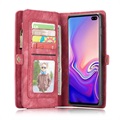 Étui Portefeuille Samsung Galaxy S10+ Multifonctionnel 2-en-1 Caseme - Rouge