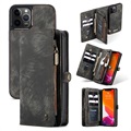 Étui Portefeuille iPhone 12/12 Pro Multifonctionnel 2-en-1 Caseme - Noir
