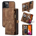 Étui Portefeuille iPhone 12/12 Pro Multifonctionnel 2-en-1 Caseme - Marron