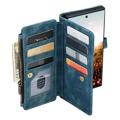 Étui Portefeuille Samsung Galaxy S22 Ultra 5G Multifonctionnel Caseme C30 - Bleu