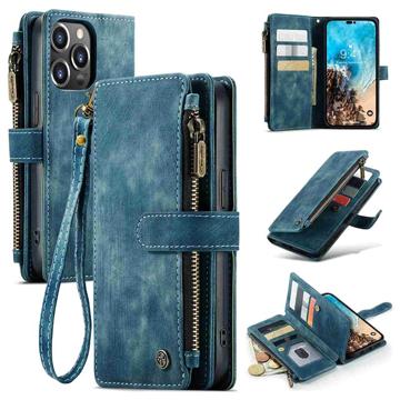 Étui Portefeuille iPhone 14 Pro Max Multifonctionnel Caseme C30 - Bleue
