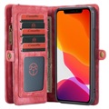 Étui Portefeuille iPhone 11 Pro Max Multifonctionnel 2-en-1 Caseme - Rouge