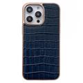 Coque iPhone 14 Pro Max Revêtue de Cuir - Série Crocodile