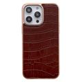 Coque iPhone 14 Pro Max Revêtue de Cuir - Série Crocodile