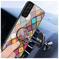 Coque Hybride Samsung Galaxy S21 5G Checkered Pattern - Mandala Coloré