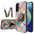 Coque Hybride Samsung Galaxy S21+ 5G Checkered Pattern - Mandala Coloré
