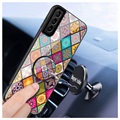 Coque Hybride Samsung Galaxy S21+ 5G Checkered Pattern - Mandala Coloré