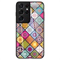 Coque Hybride Samsung Galaxy S21 Ultra 5G Checkered Pattern - Mandala Coloré