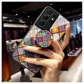Coque Hybride Samsung Galaxy S21 Ultra 5G Checkered Pattern - Mandala Coloré